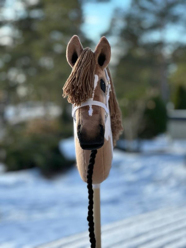 Two coloured LightBrown-White hobbyhorse with brown mane - Image 3