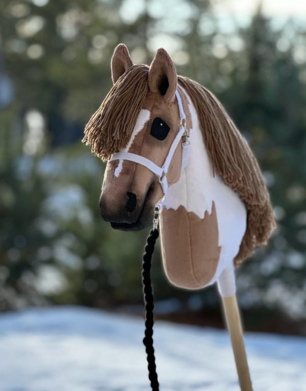 Two coloured LightBrown-White hobbyhorse with brown mane - Image 2