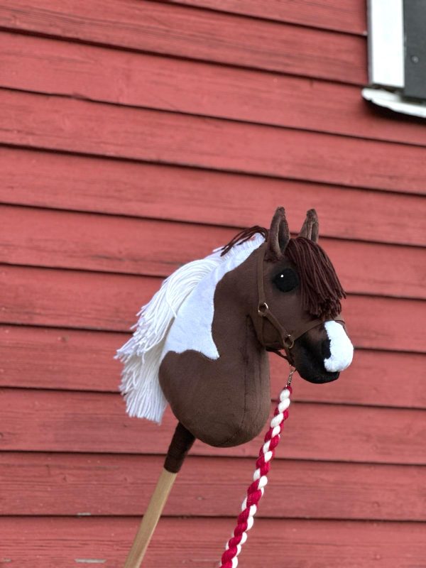 Pony Size Brown/White hobbyhorse