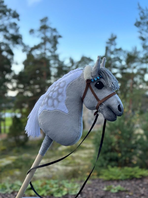 Pony size Grey/White dapple hobbyhorse