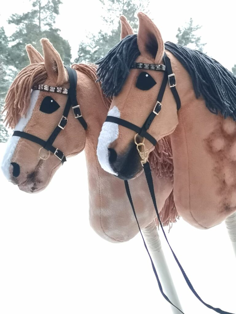 brown dapple stick horses