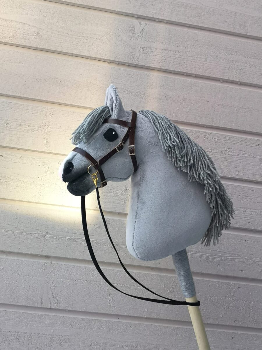 størrelse A4 grå pony kæphest